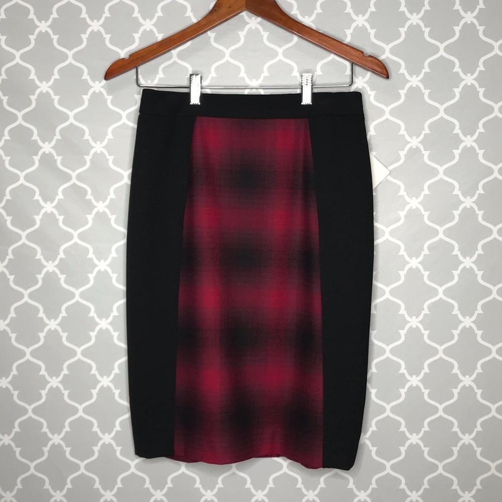 Halogen Red Black Tartan Skirt